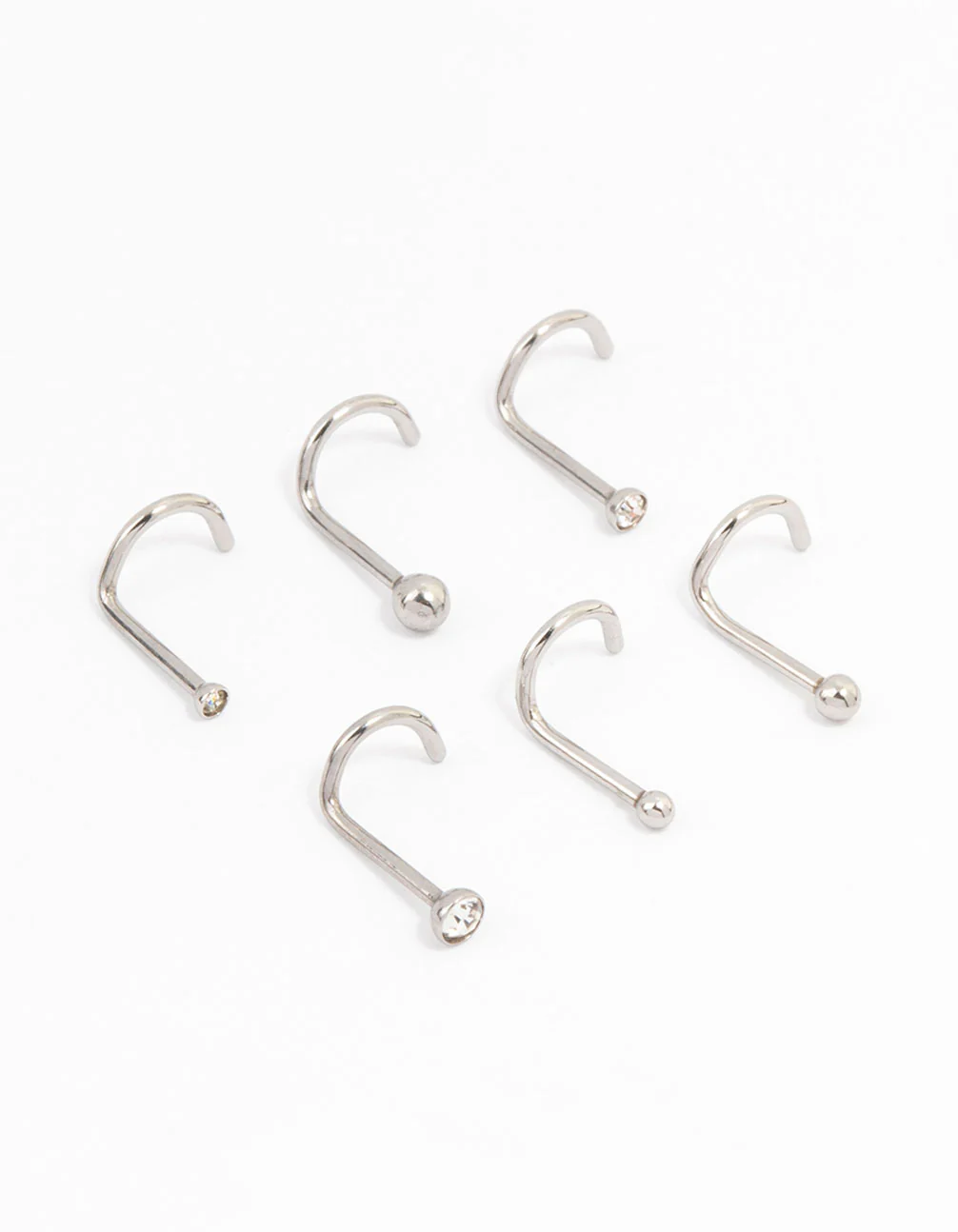 Surgical Steel Corkscrew And Ball Nose 6-Pack