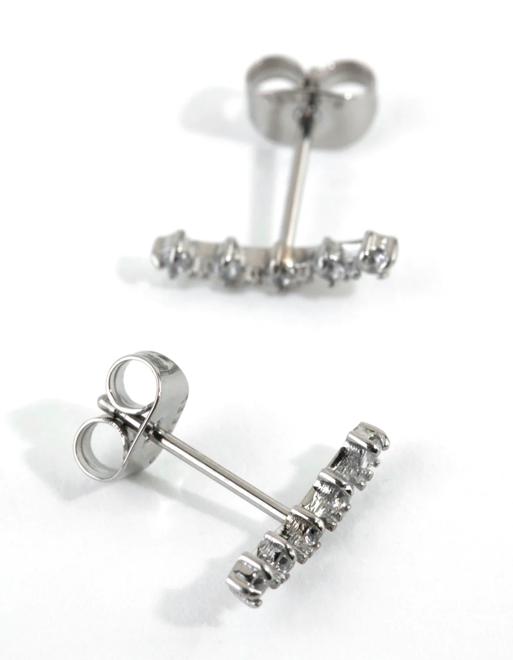 Surgical Steel Cubic Zirconia Crawler Stud Earring - Image 3