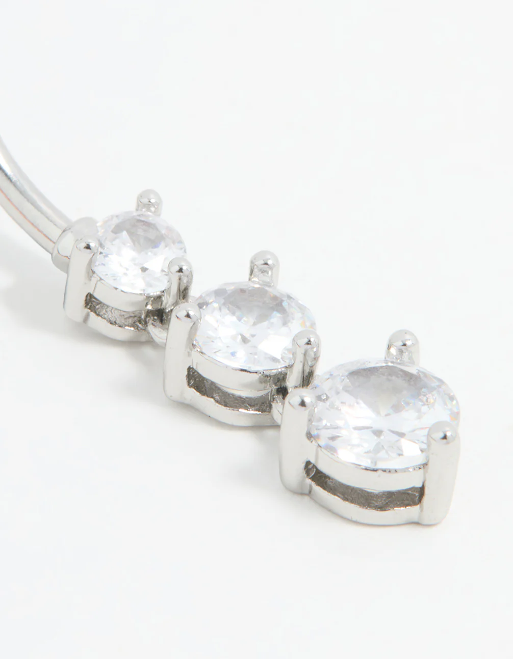 Surgical Steel Cubic Zirconia Drop Belly Bar - Image 2