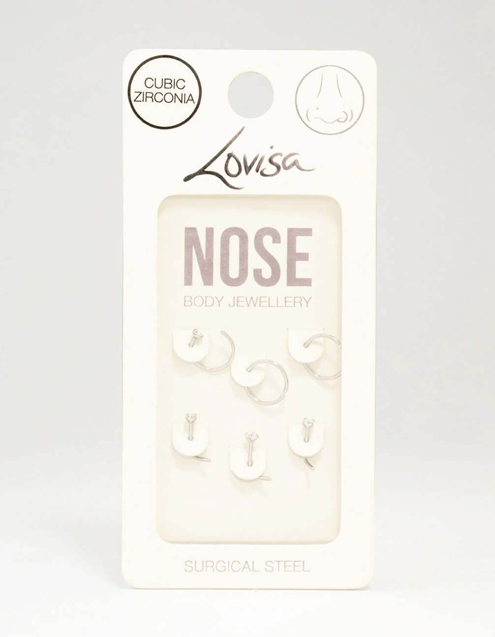 Surgical Steel Diamante Nose Piercing 6-Pack - Image 3