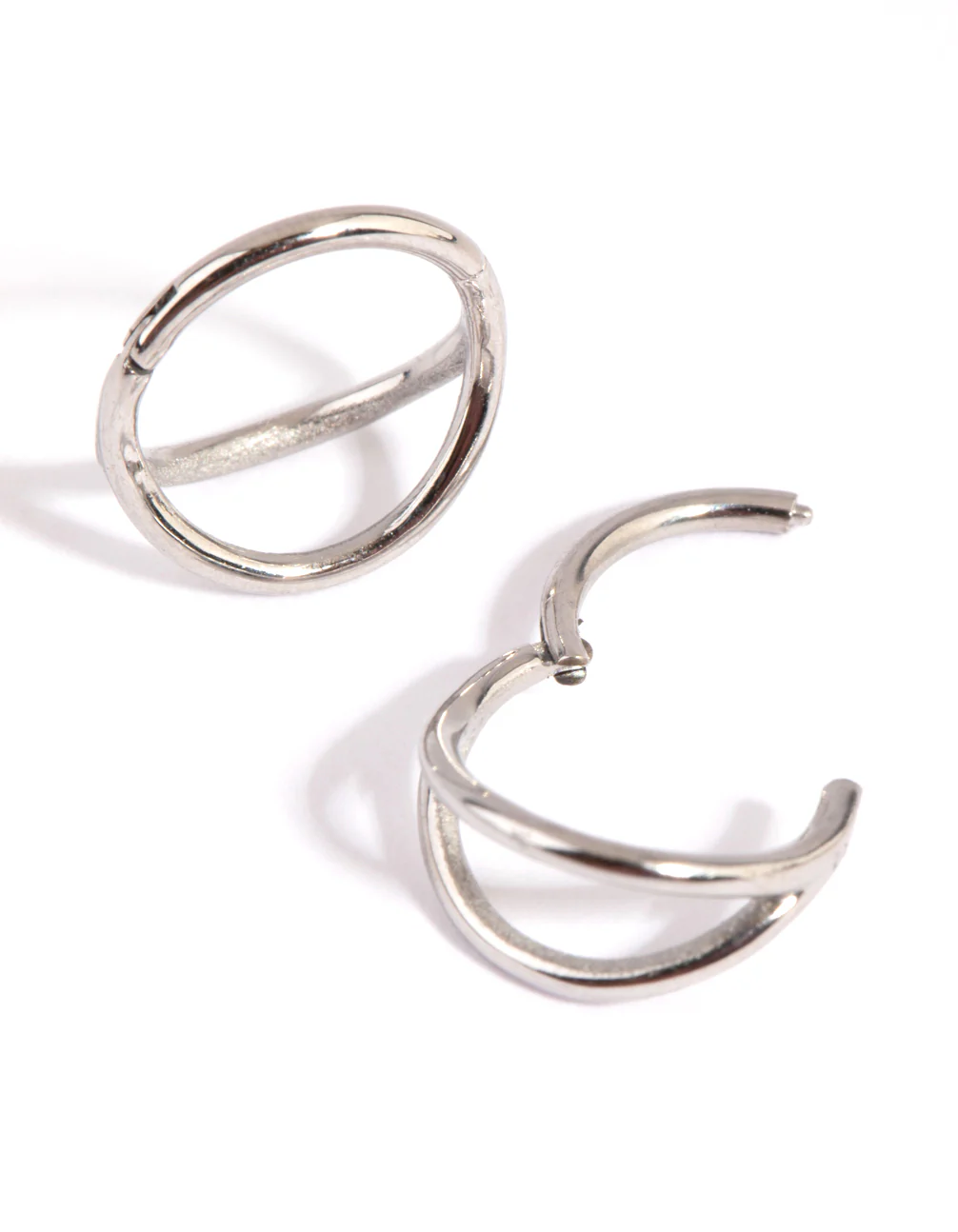 Surgical Steel Double Row Sleeper Earrings - Image 3