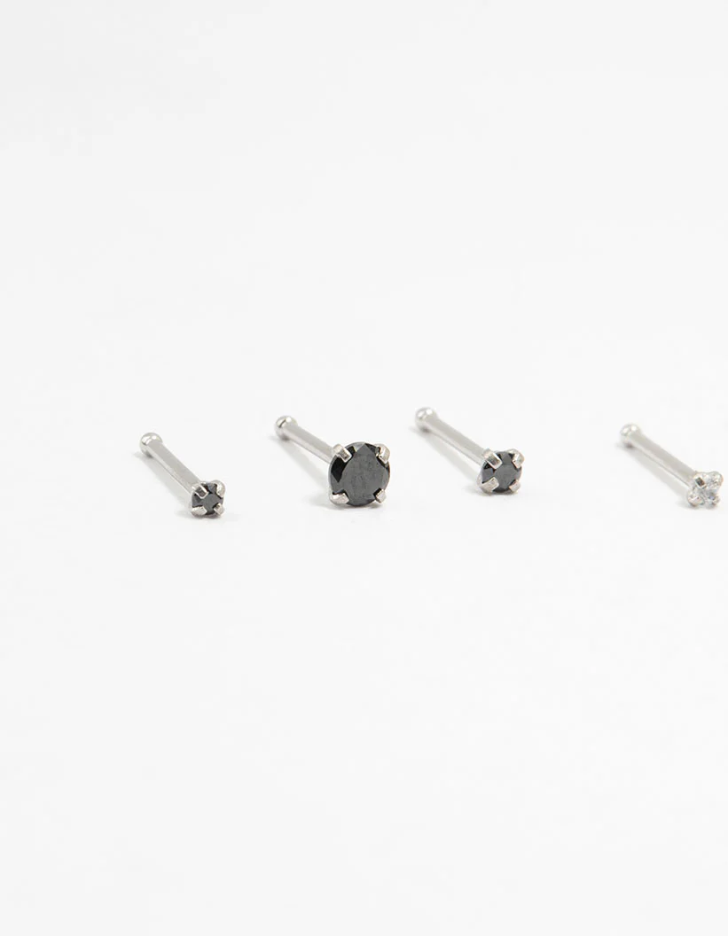 Surgical Steel Graduating Nose Studs 6-Pack - Image 2