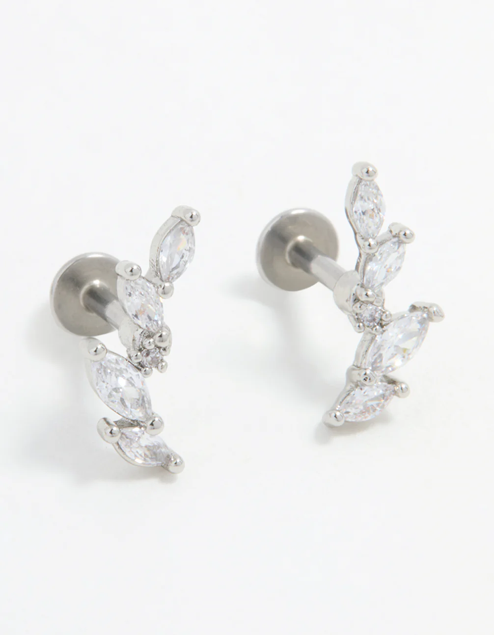 Surgical Steel Marquise Crawler Flat Back Studs