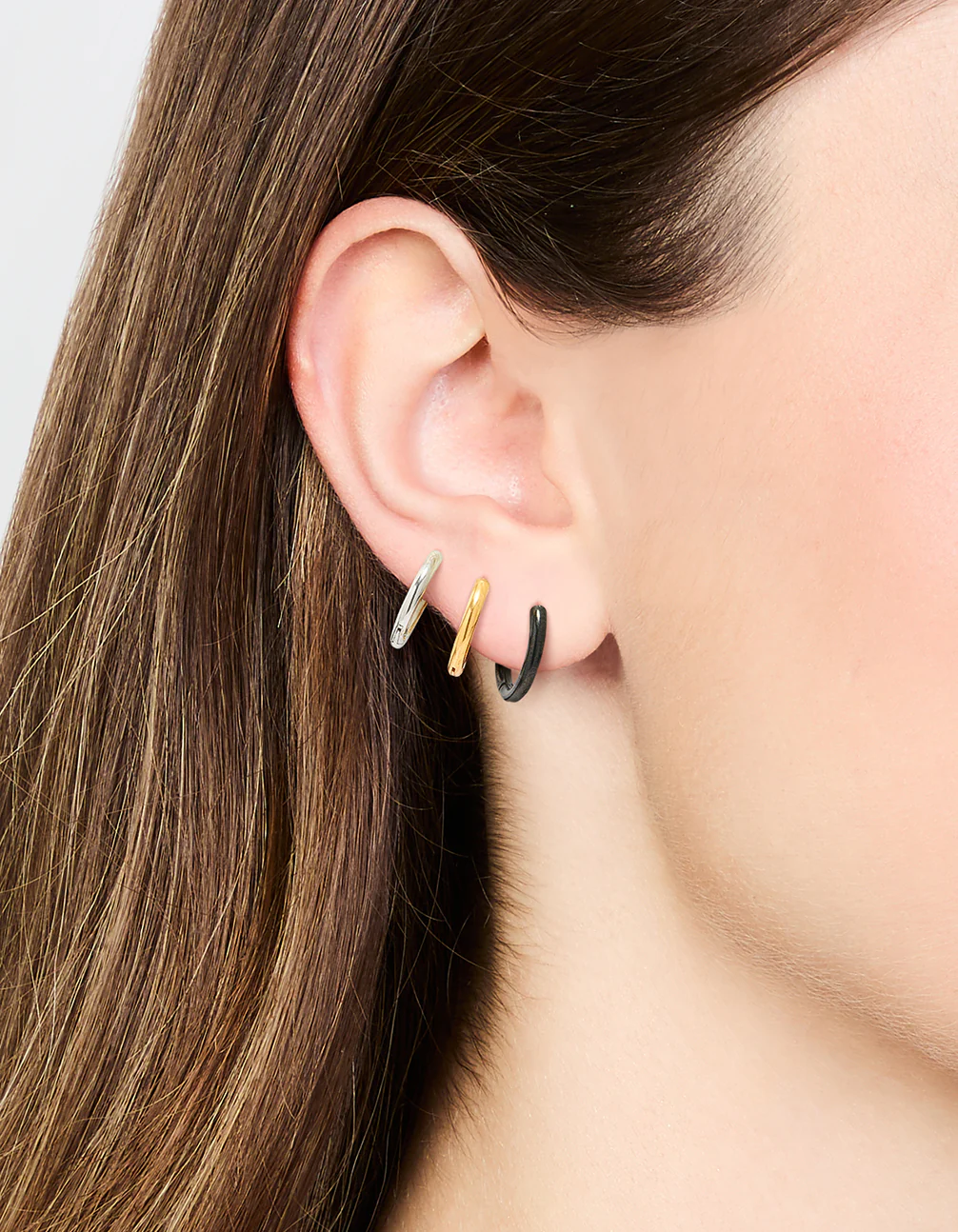 Surgical Steel Multicoloured Classic Hoop Earrings 3-Pack - Image 2