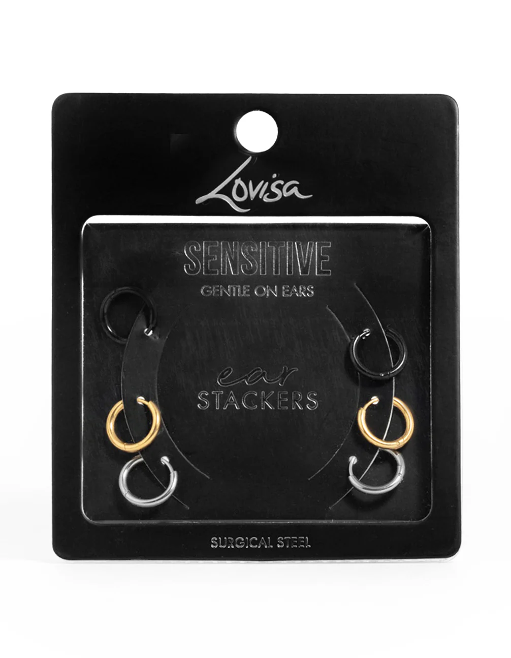 Surgical Steel Multicoloured Classic Hoop Earrings 3-Pack - Image 5