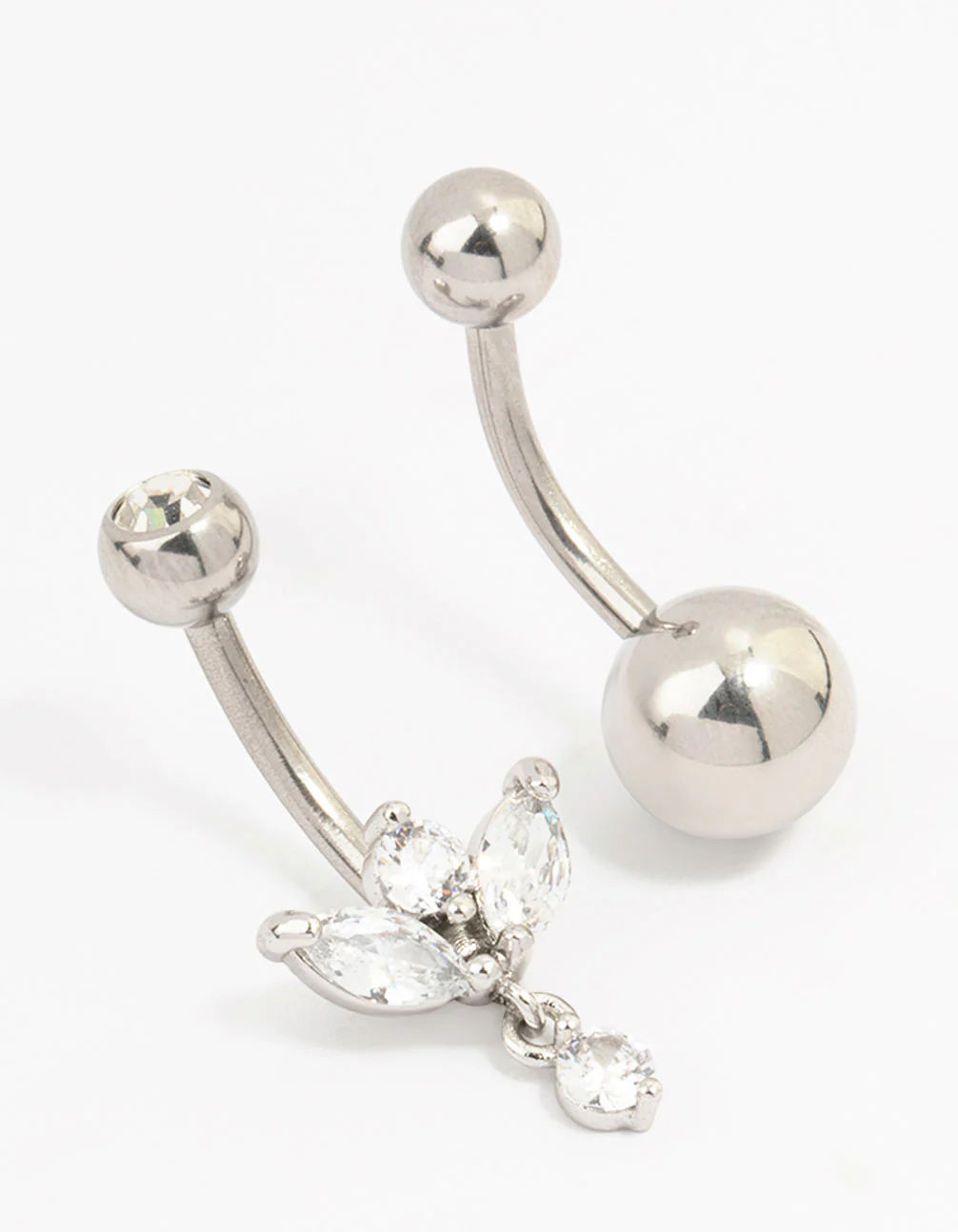 Surgical Steel Round Drop Belly Piercings 2-Pack