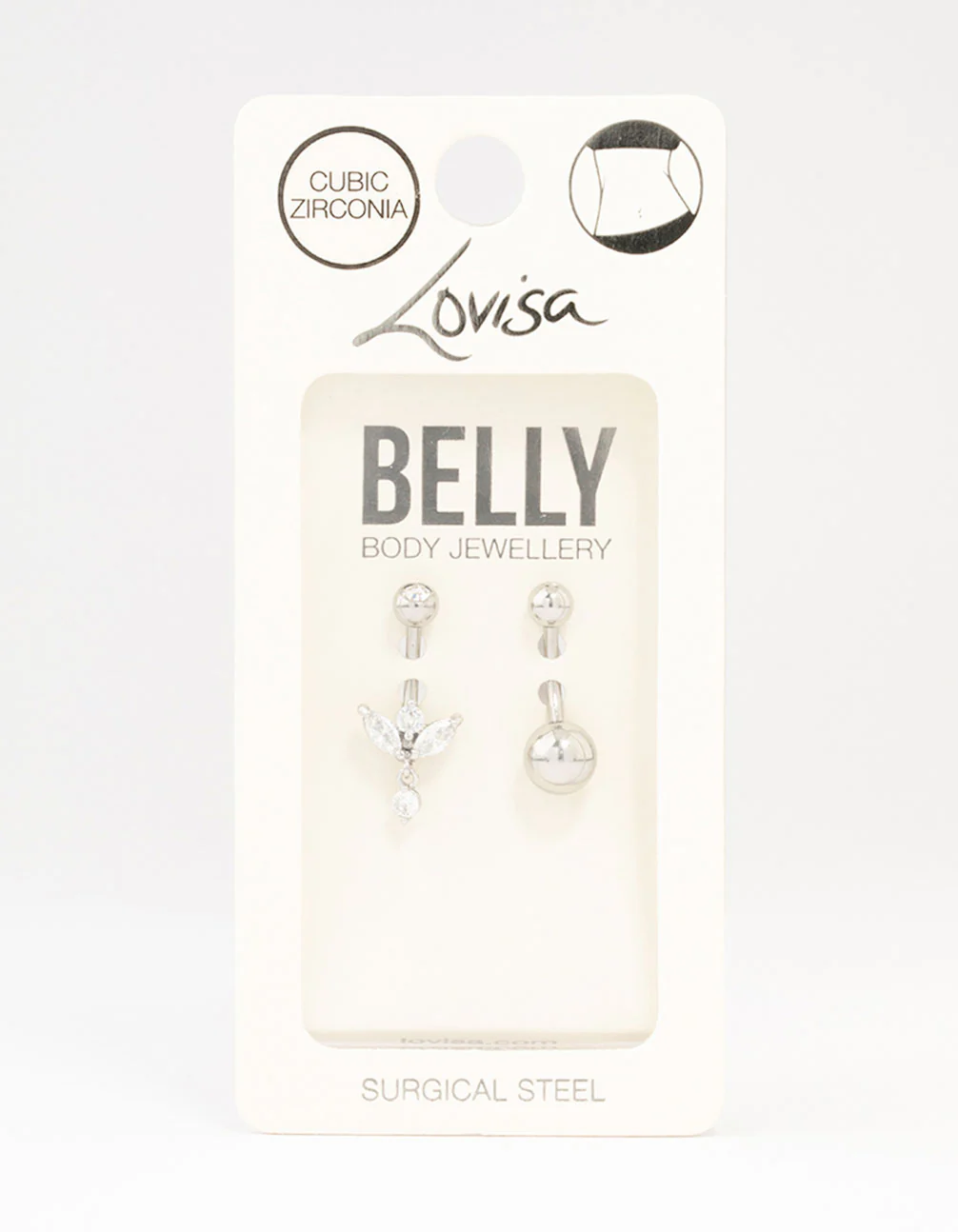 Surgical Steel Round Drop Belly Piercings 2-Pack - Image 3
