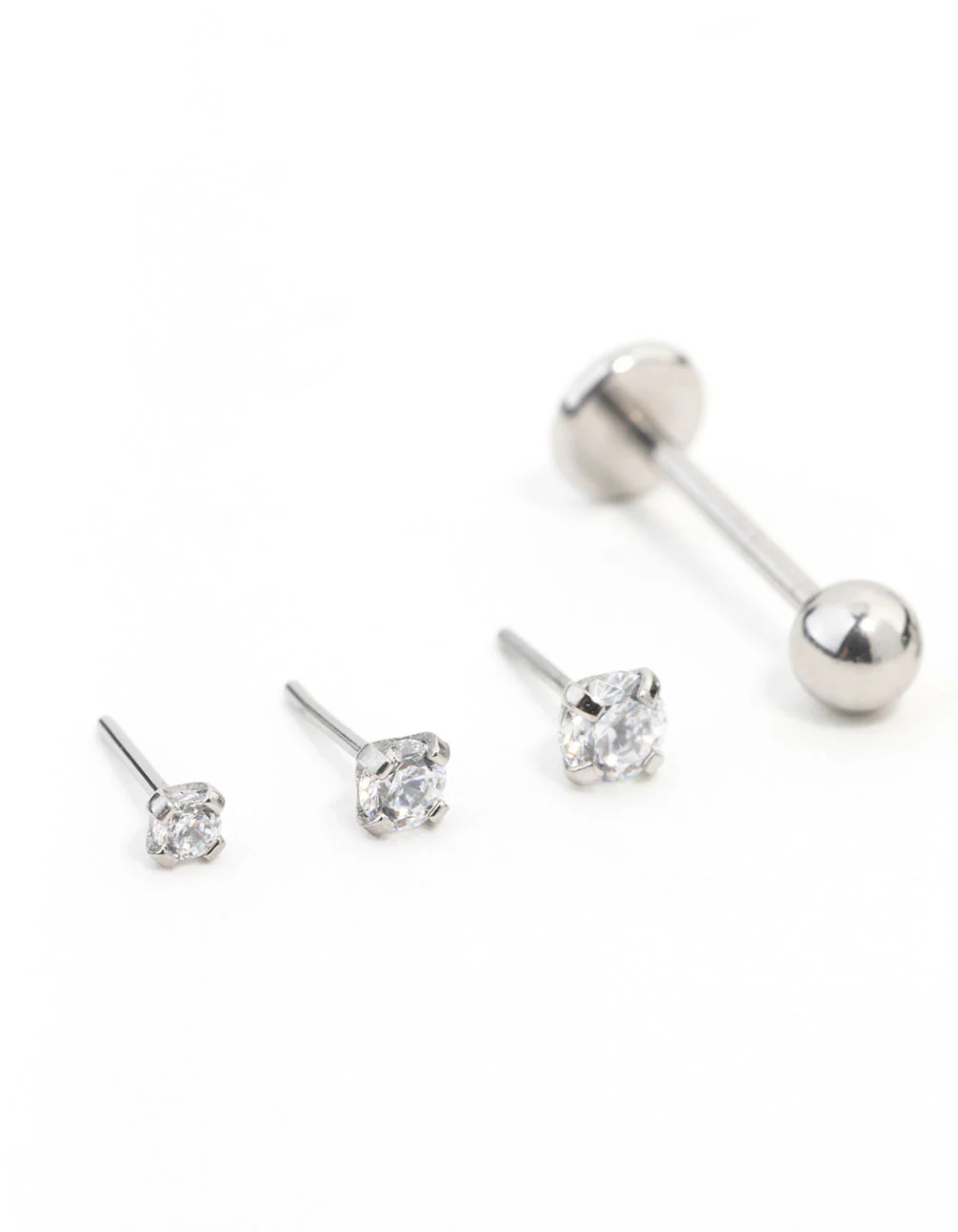 Surgical Steel Stone Flat Back Earrings 6-Pack - Image 2