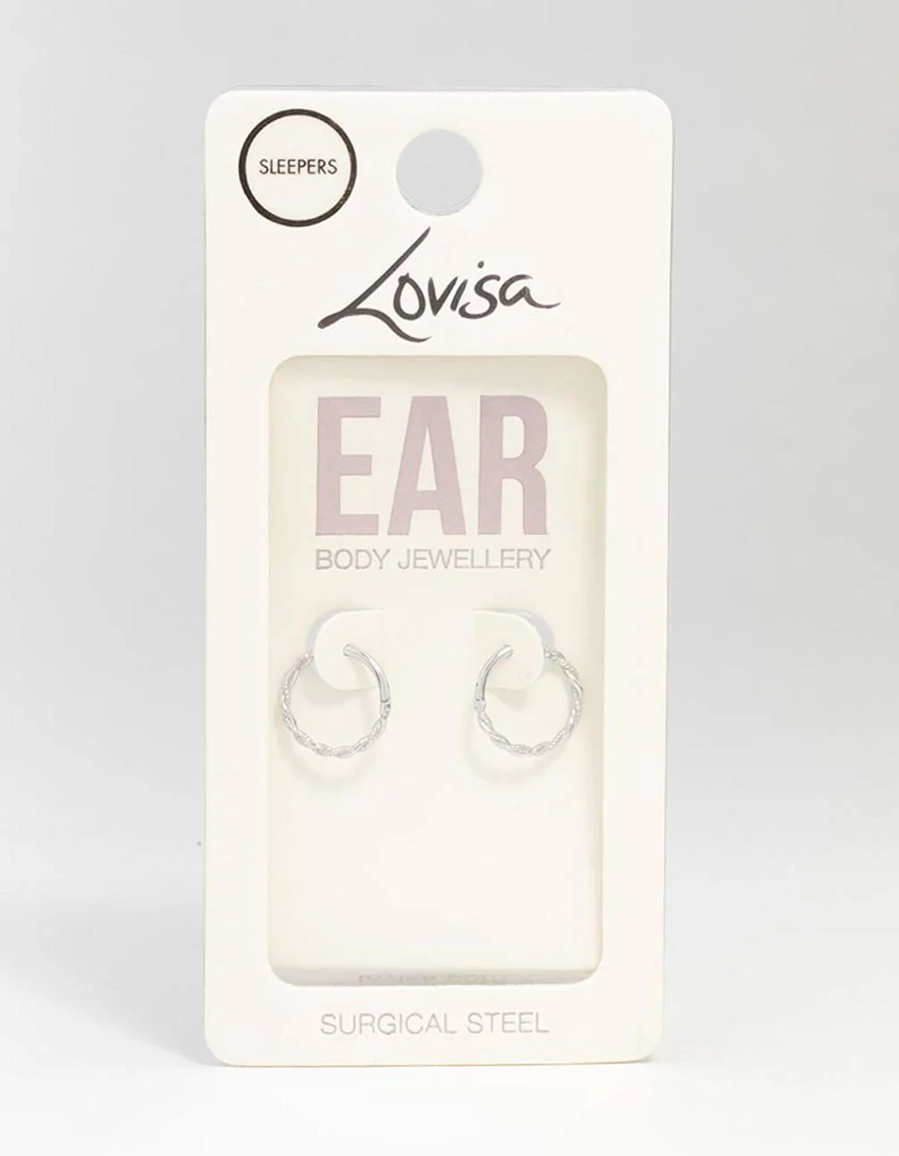 Surgical Steel Twisted Sleeper Hoop Earrings 10MM - Image 4