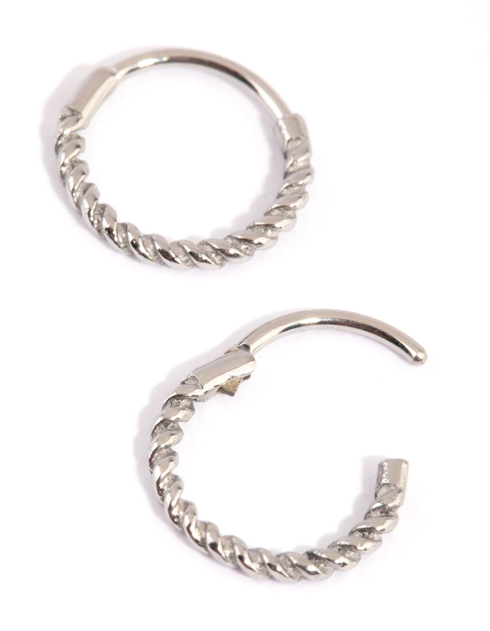 Surgical Steel Twist 8mm Sleeper Earrings - Image 2