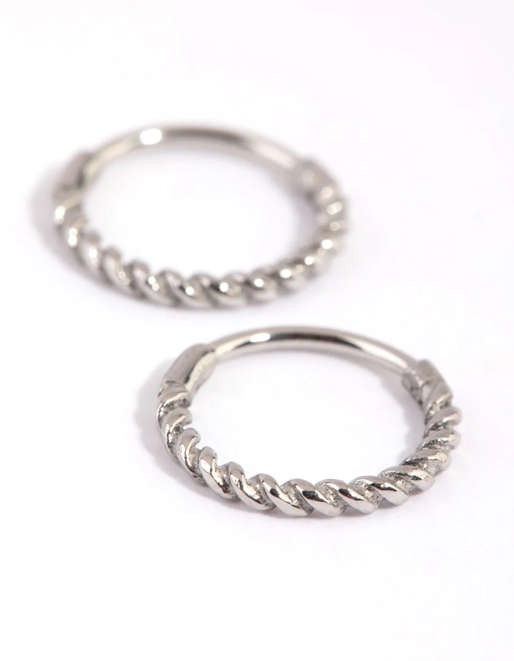 Surgical Steel Twist 8mm Sleeper Earrings - Image 3