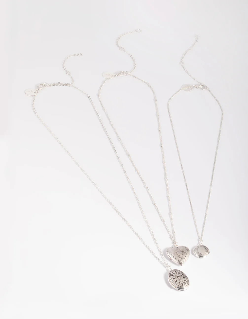 Antique Silver Mixed Locket Layered Necklace - Image 4