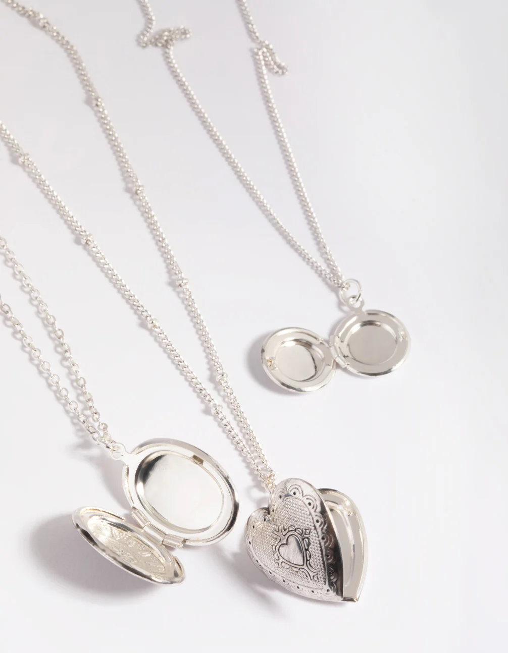 Antique Silver Mixed Locket Layered Necklace - Image 5