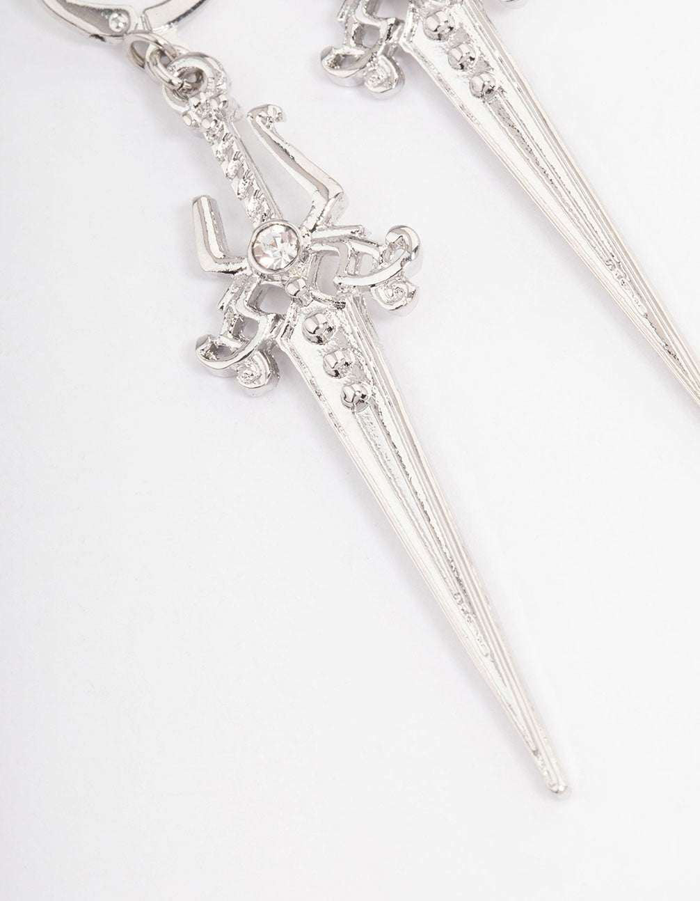 Silver Drop Hoop Earrings - Image 3