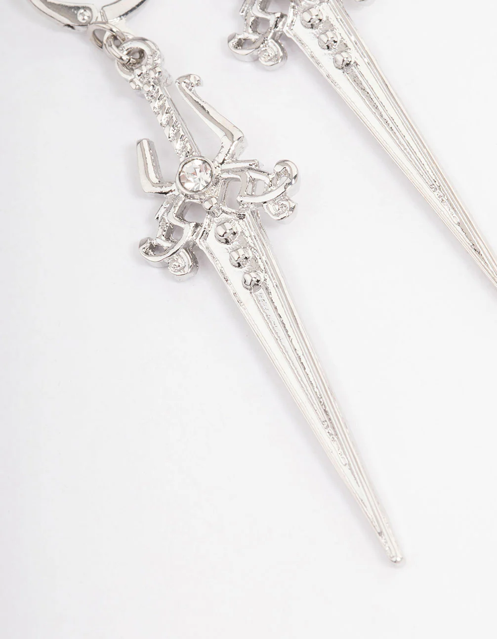 Silver Drop Hoop Earrings - Image 5