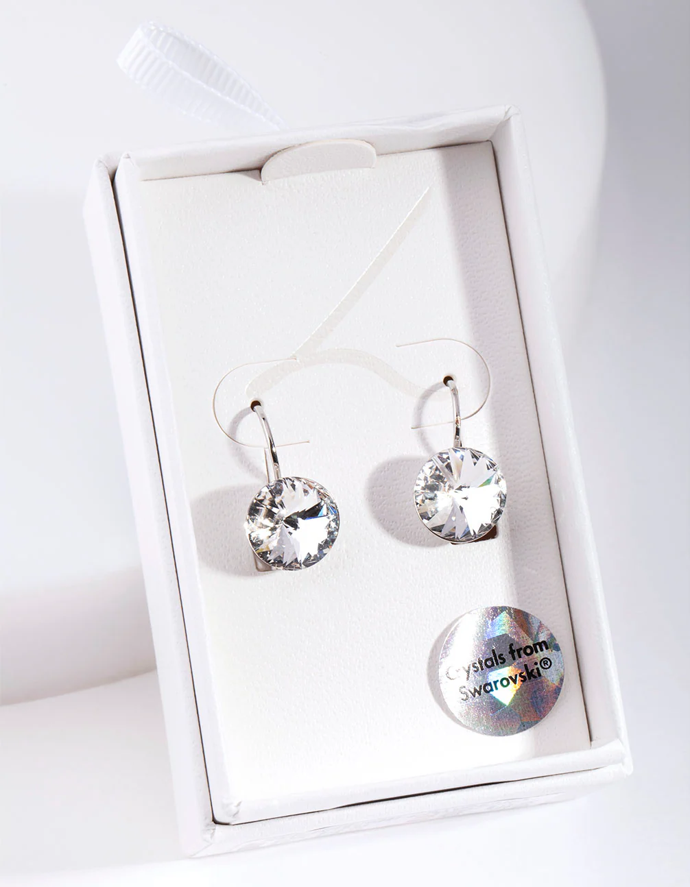 Silver Diamond Simulant Conti Clip On Earrings
