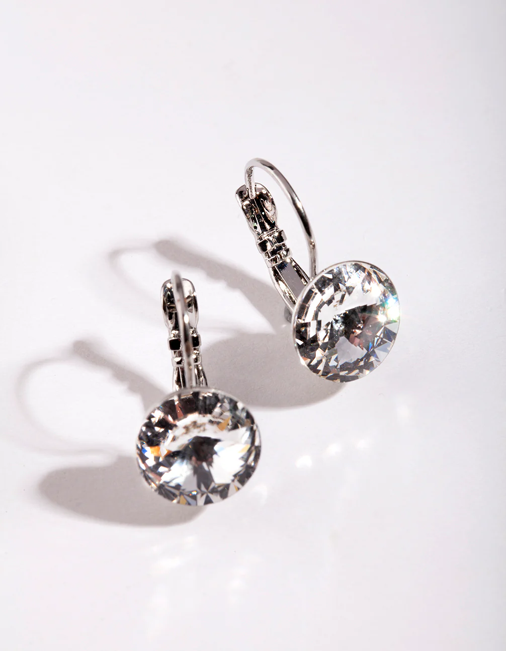 Silver Diamond Simulant Conti Clip On Earrings - Image 2