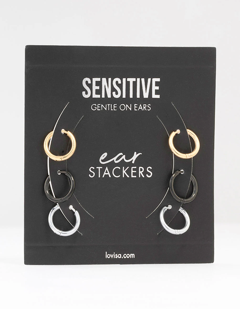 Thin Mixed Metal Hoop Earrings 3-Pack 12MM - Image 4