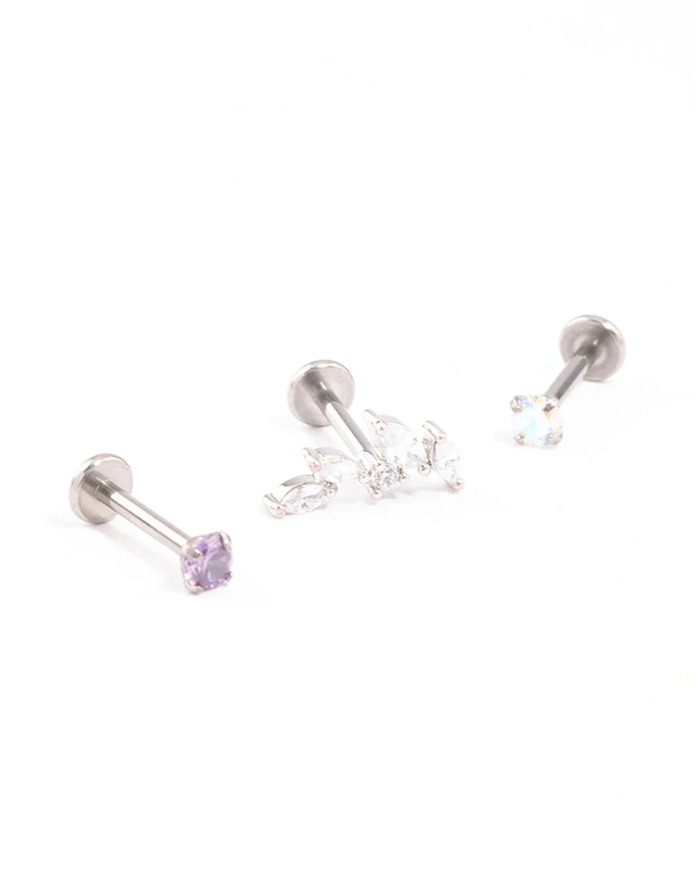 Titanium Cubic Zirconia Marquise Leaf Flat Back Pack