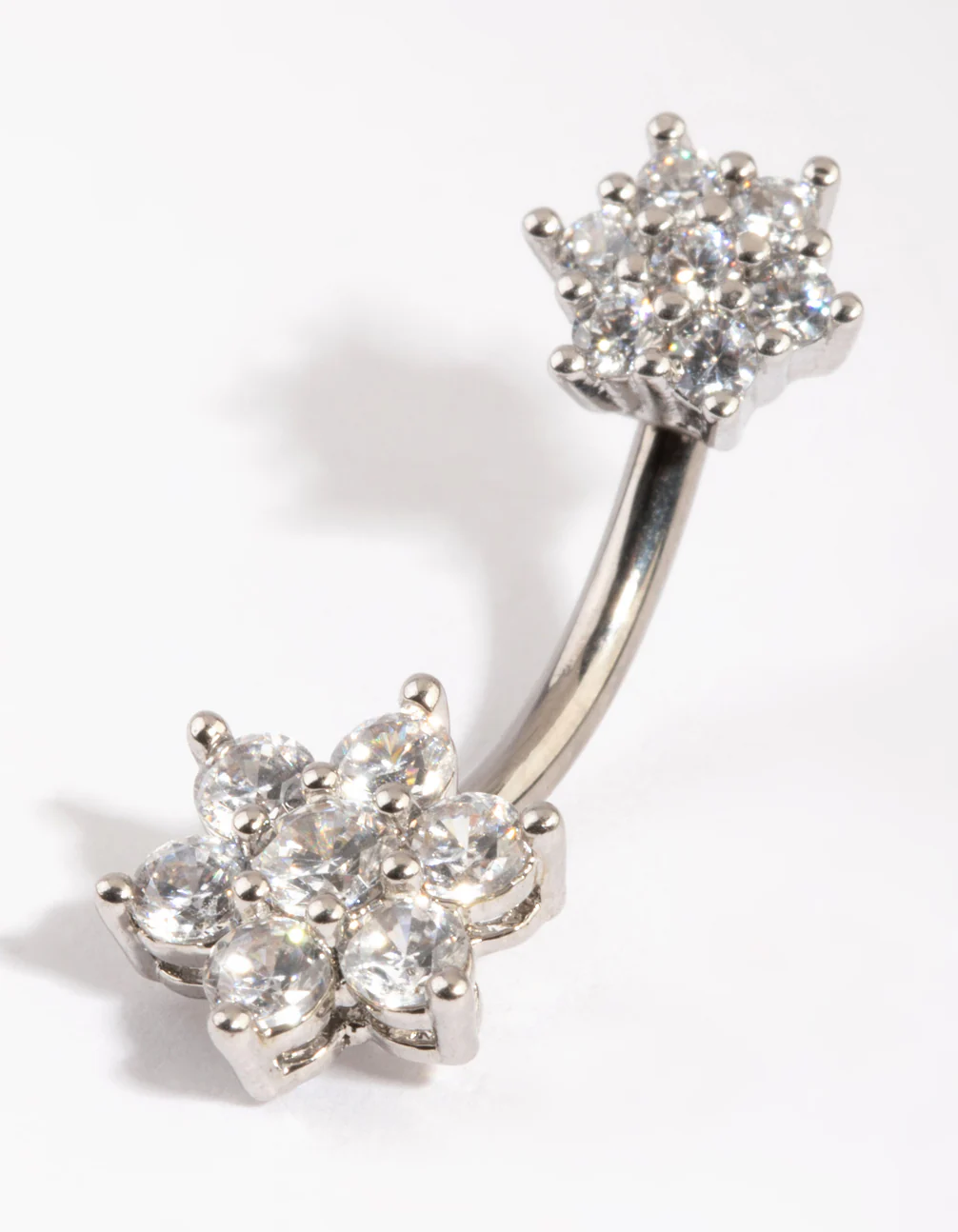 Titanium Diamante Flower Belly Bar - Image 2