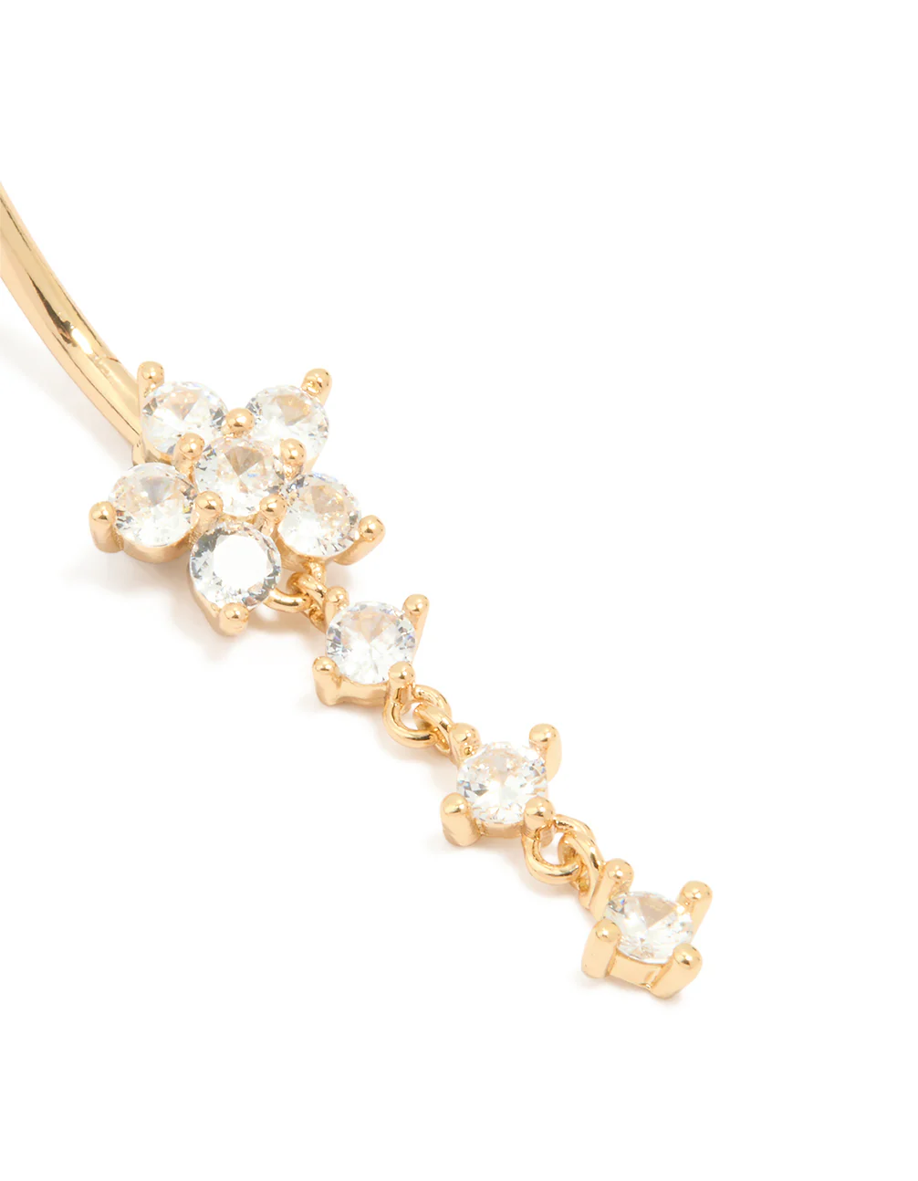 Titanium Cubic Zirconia Butterfly Drop Belly Bar - Image 2