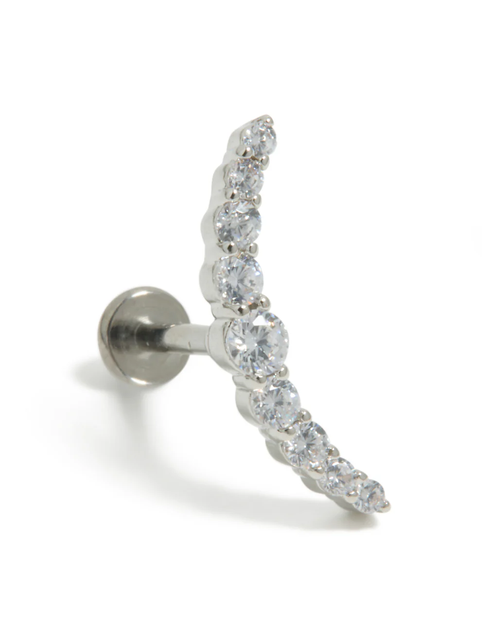 Titanium Cubic Zirconia Crawler Single Flat Back - Image 2