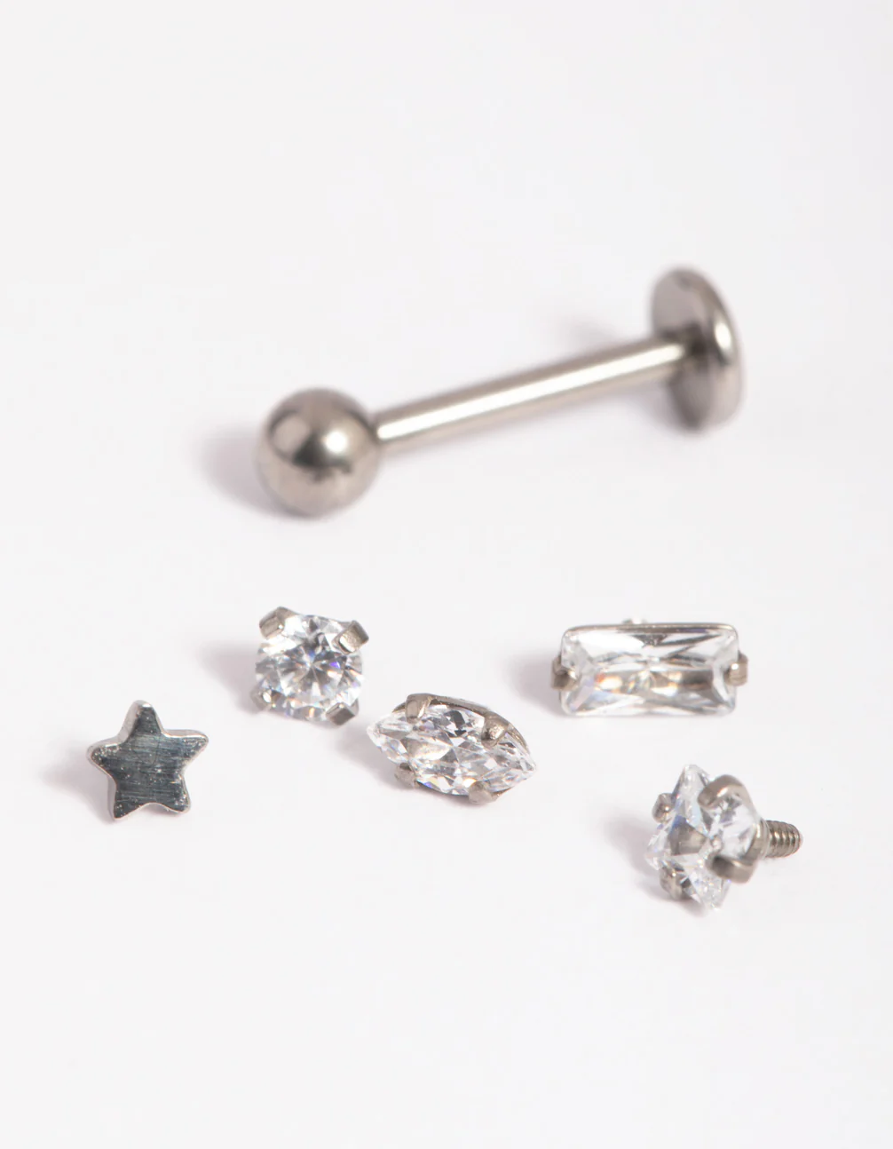 Titanium Cubic Zirconia Flat Backs 6-Pack - Image 2
