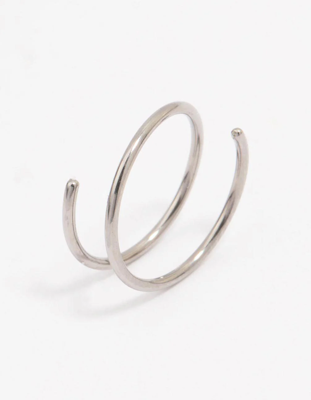 Titanium Double Twisted Ring Nose Piercing - Image 2