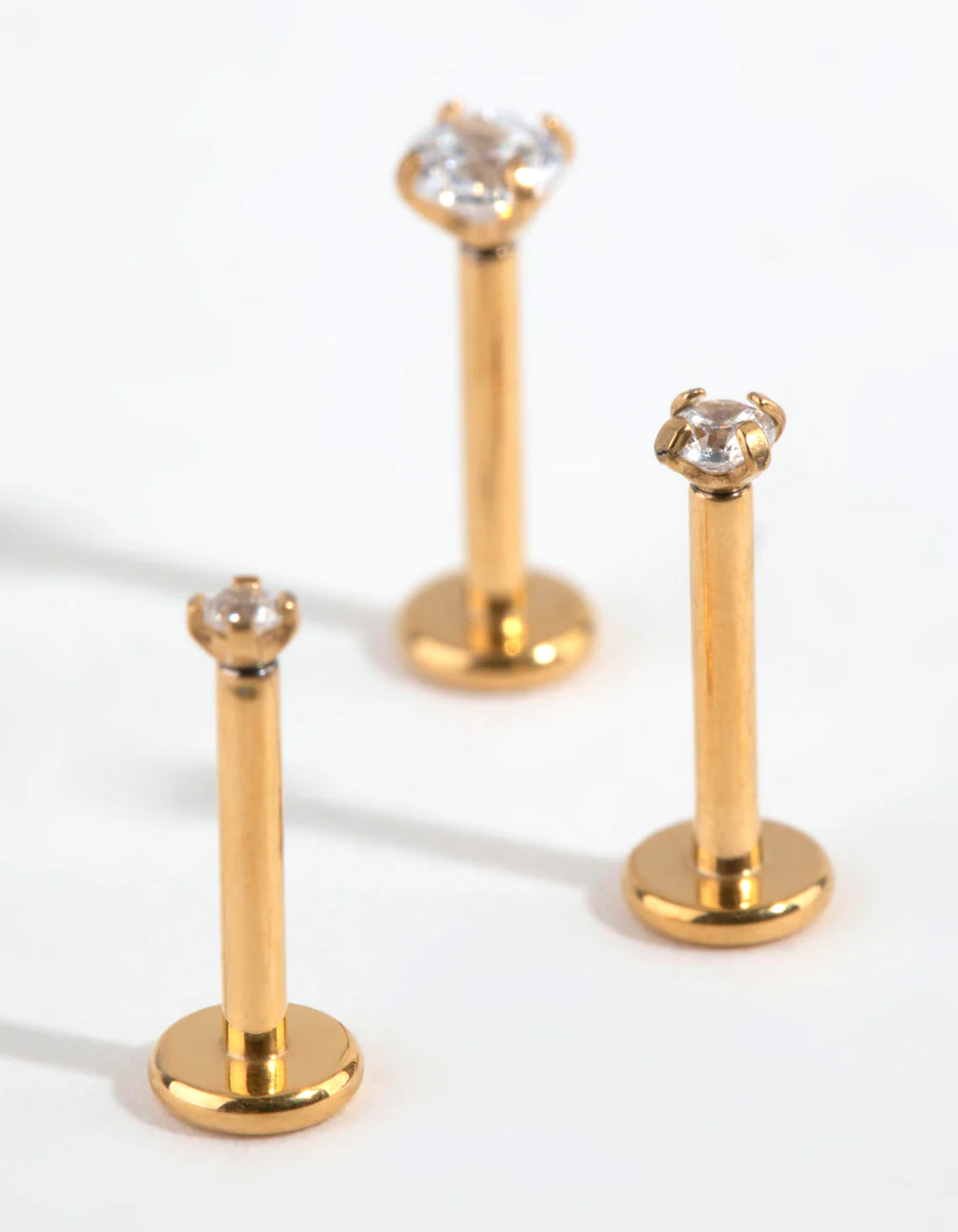 Gold Titanium Graduated Cubic Zirconia Flat Back Pack - Image 3