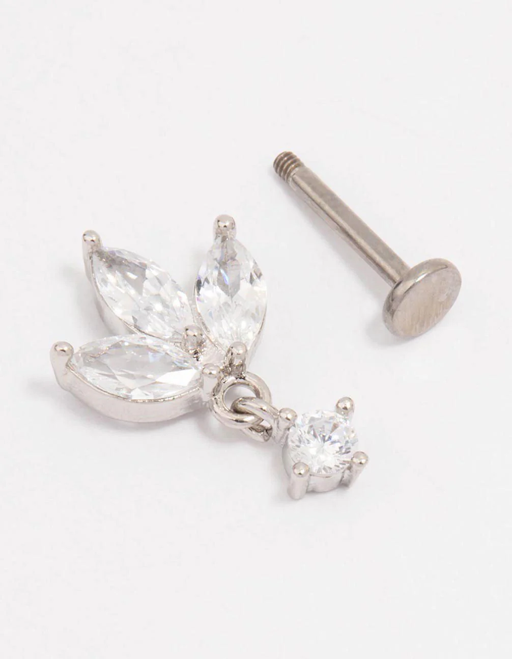 Titanium Leaf Drop Single Flat Back - Image 2