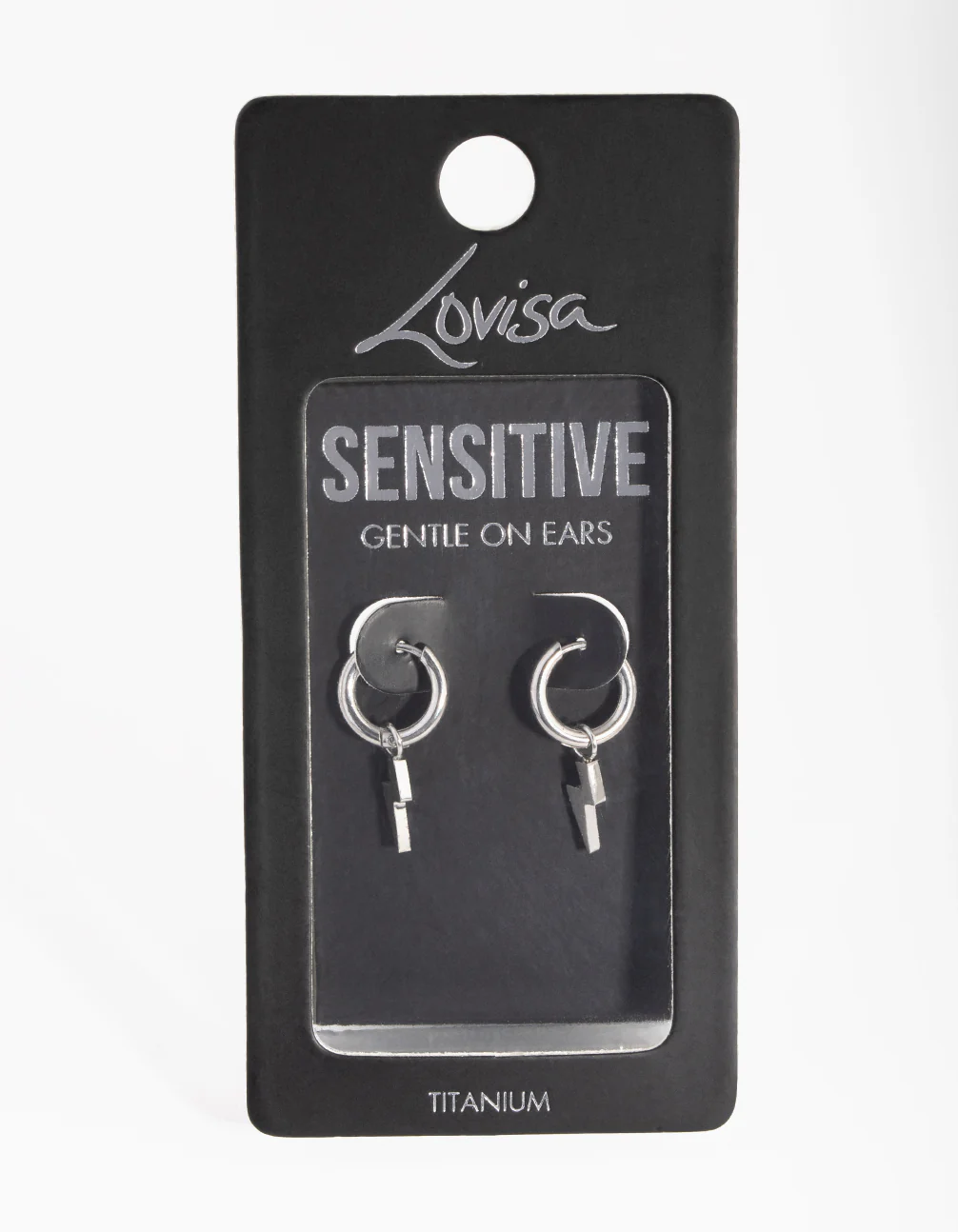 Titanium Lightning Huggie Earrings - Image 2