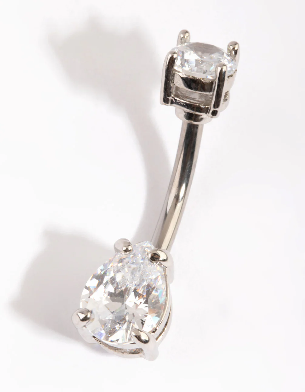 Titanium Medium Circular Pear Belly Ring