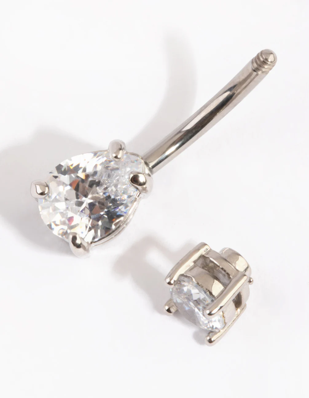 Titanium Medium Circular Pear Belly Ring - Image 2
