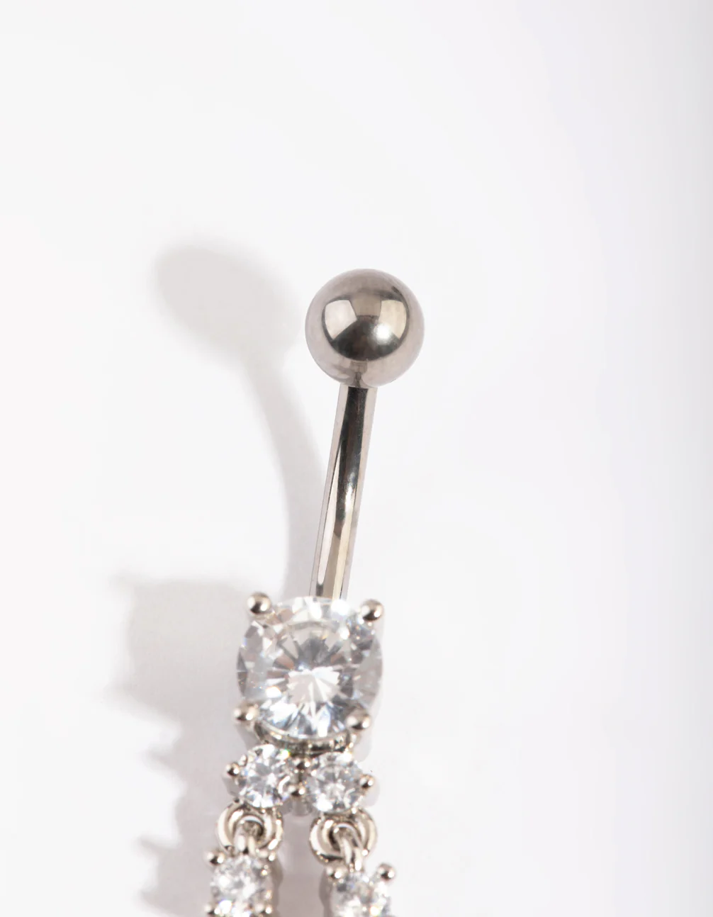 Titanium Mixed 2 Row Dangle Belly Ring - Image 3