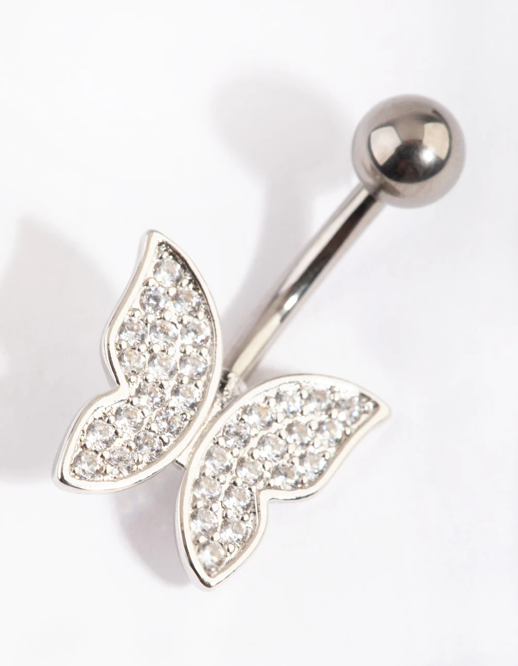 Titanium Pave Butterfly Belly Ring - Image 2