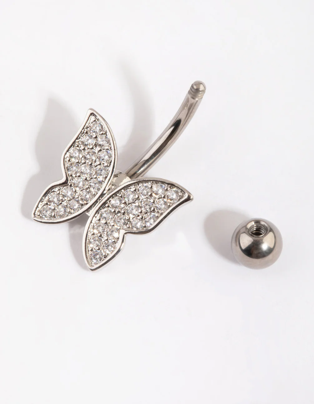 Titanium Pave Butterfly Belly Ring - Image 3