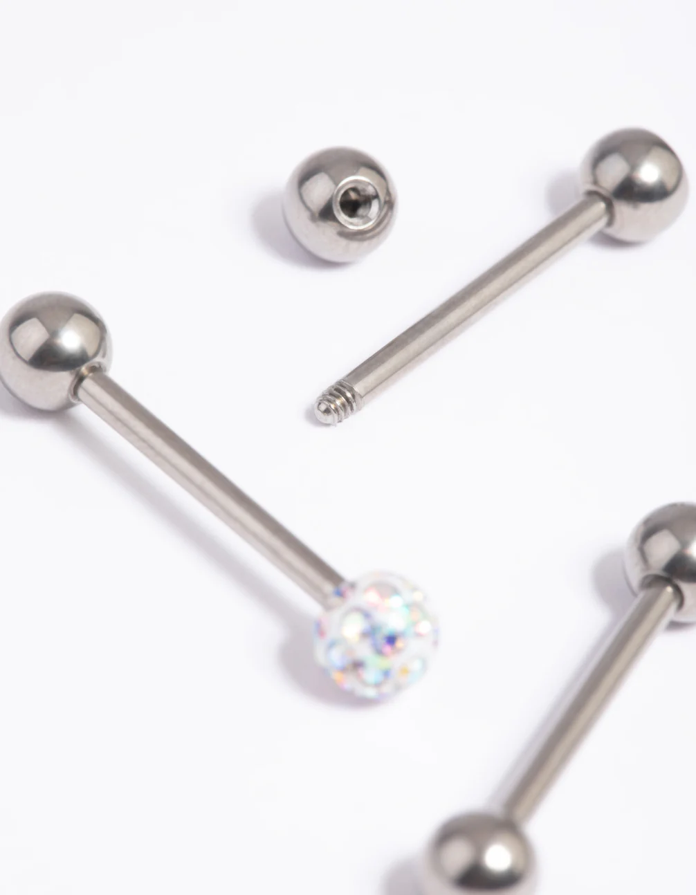 Titanium Pave Tongue Piercings 3-Pack - Image 3