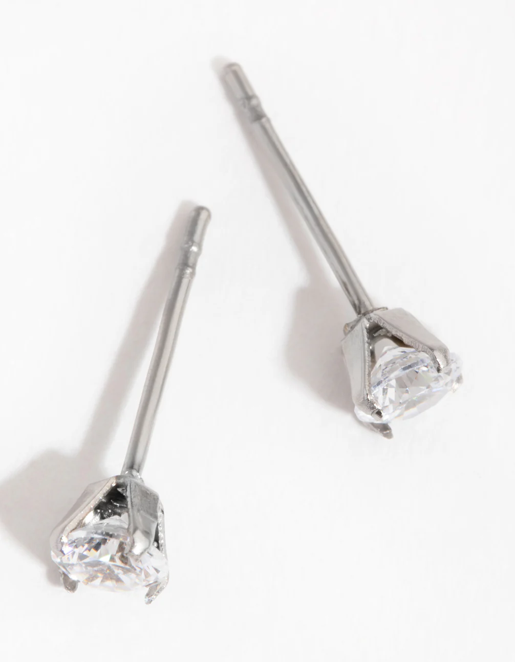 Titanium Round Cubic Zirconia Stud Earrings - Image 2