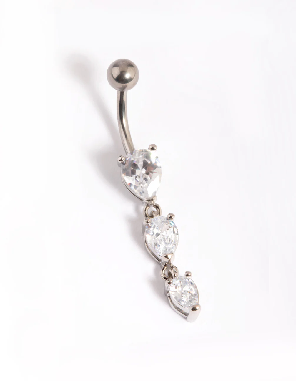 Titanium Triple Pear Drop Belly Ring