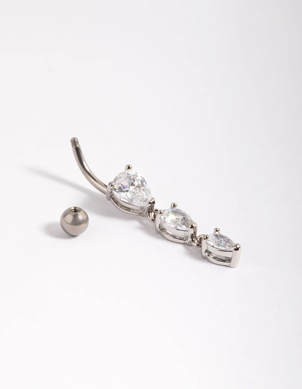 Titanium Triple Pear Drop Belly Ring - Image 3