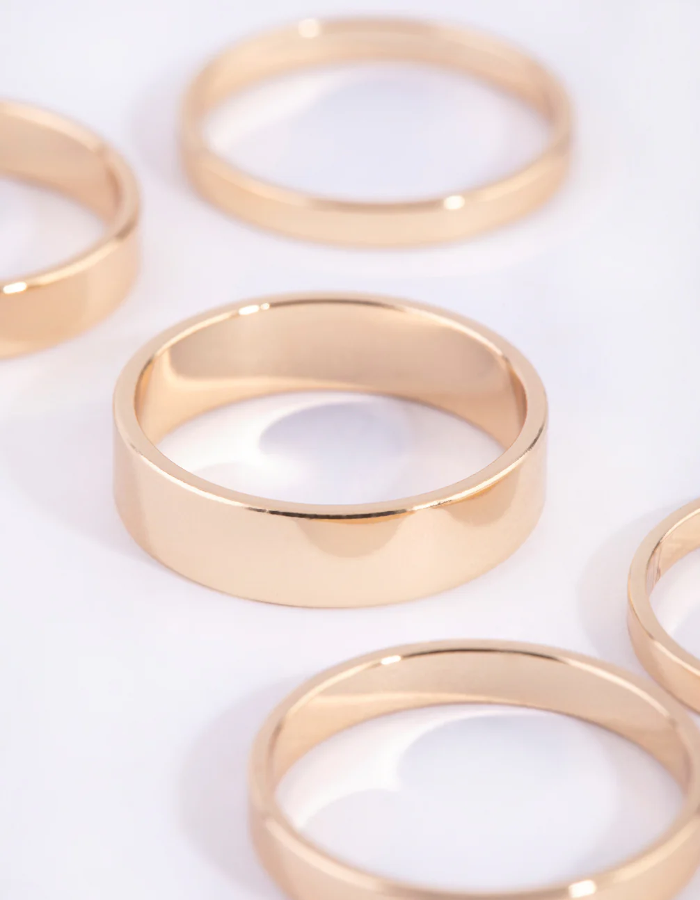 Gold Flat Bands Rings 4-Pack - Image 2