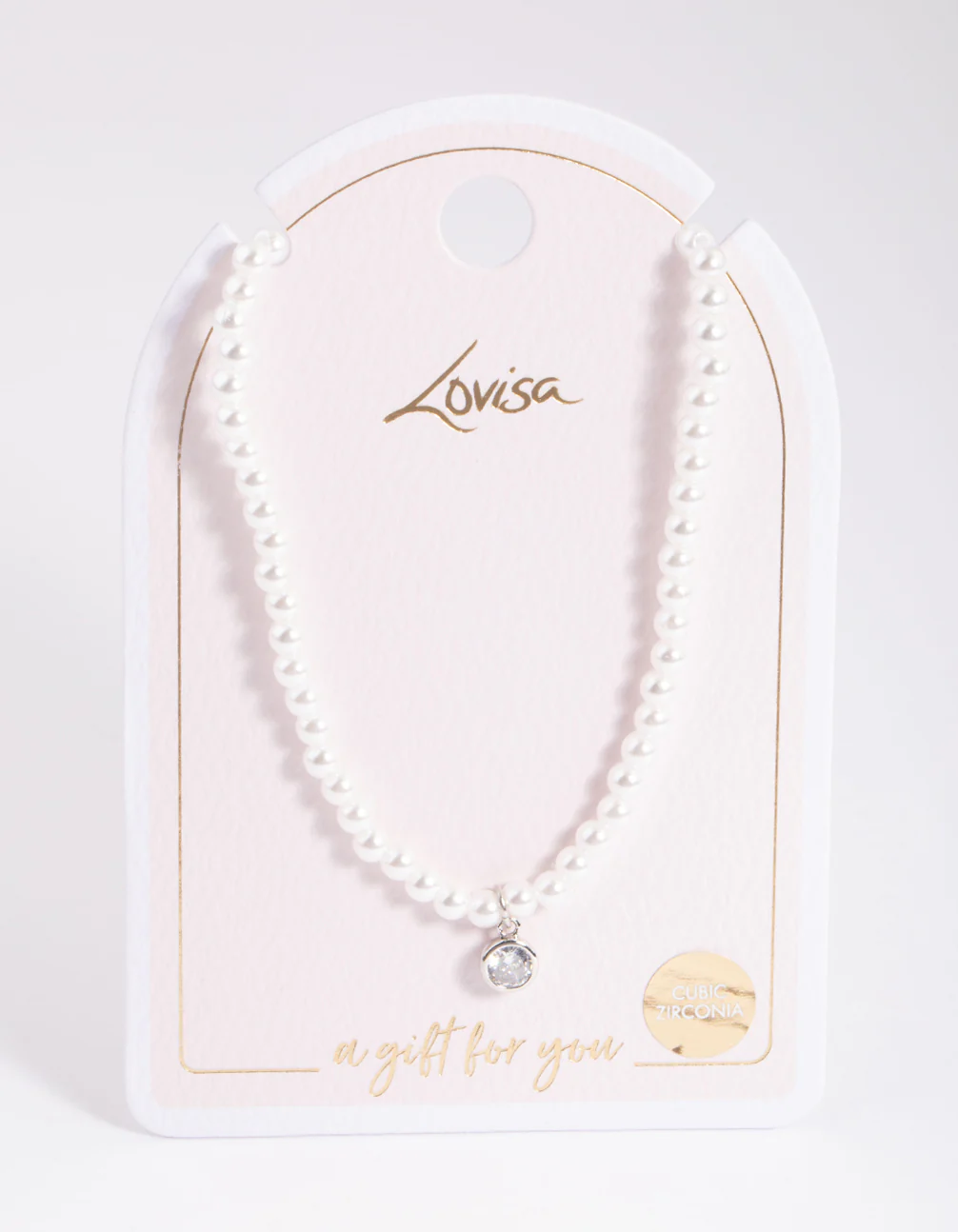 Silver Classic Pearl & Diamante Necklace - Image 3