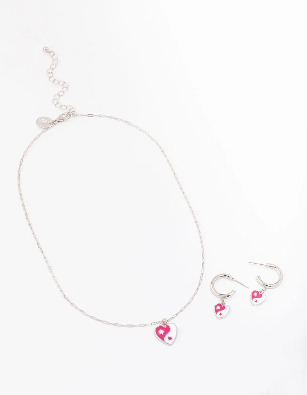 Silver Yin & Yang Heart Jewellery Set - Image 2