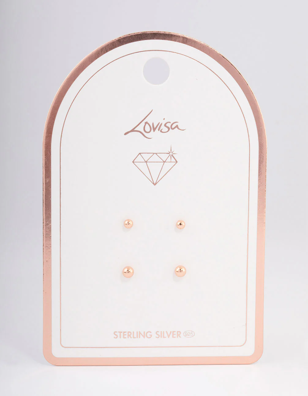 Rose Gold Plated Sterling Silver Plain Stud Earring Pack - Image 3