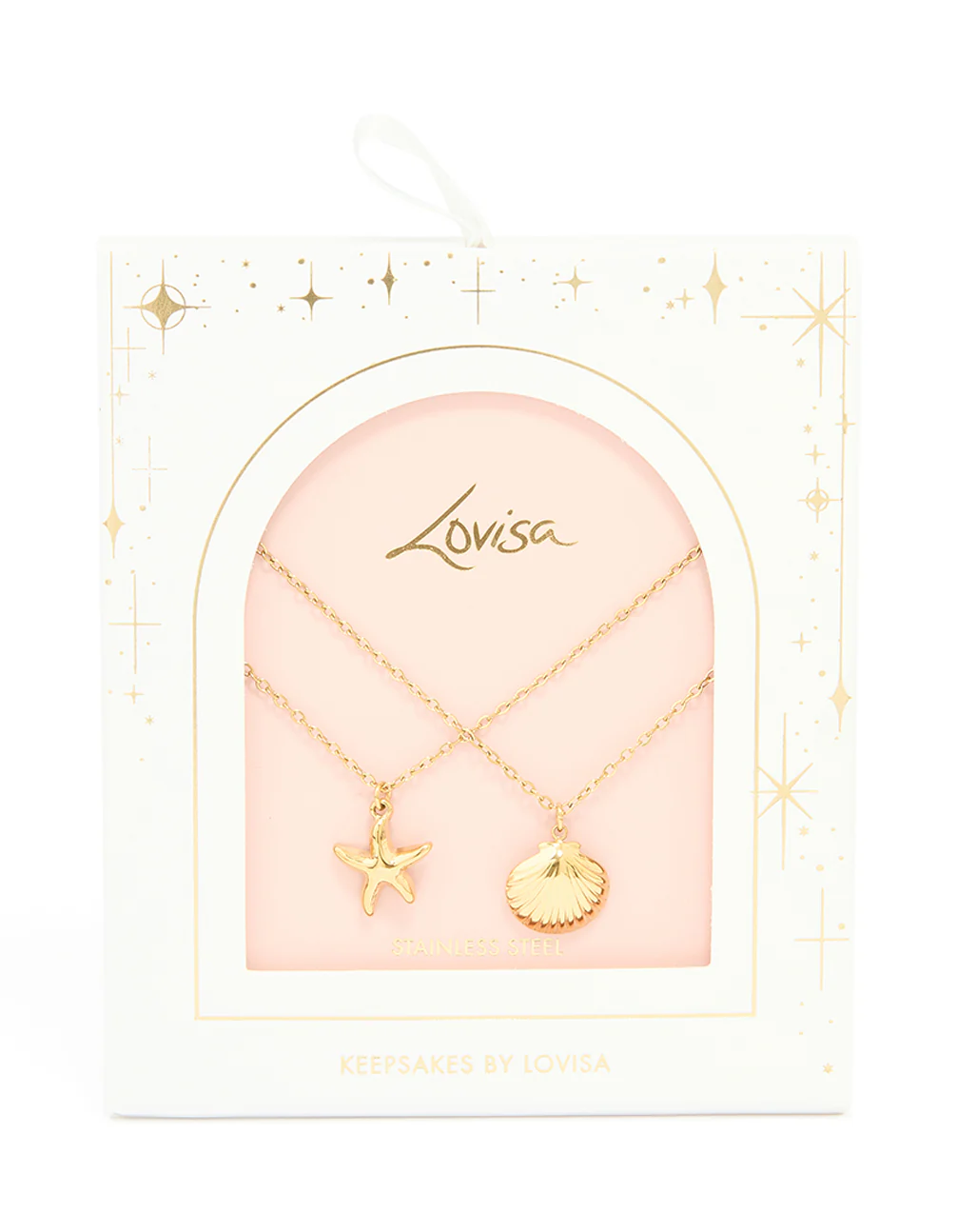 Waterproof Gold Plated Stainless Steel BFF Sea-Themed Necklaces 2-Pack - Image 3
