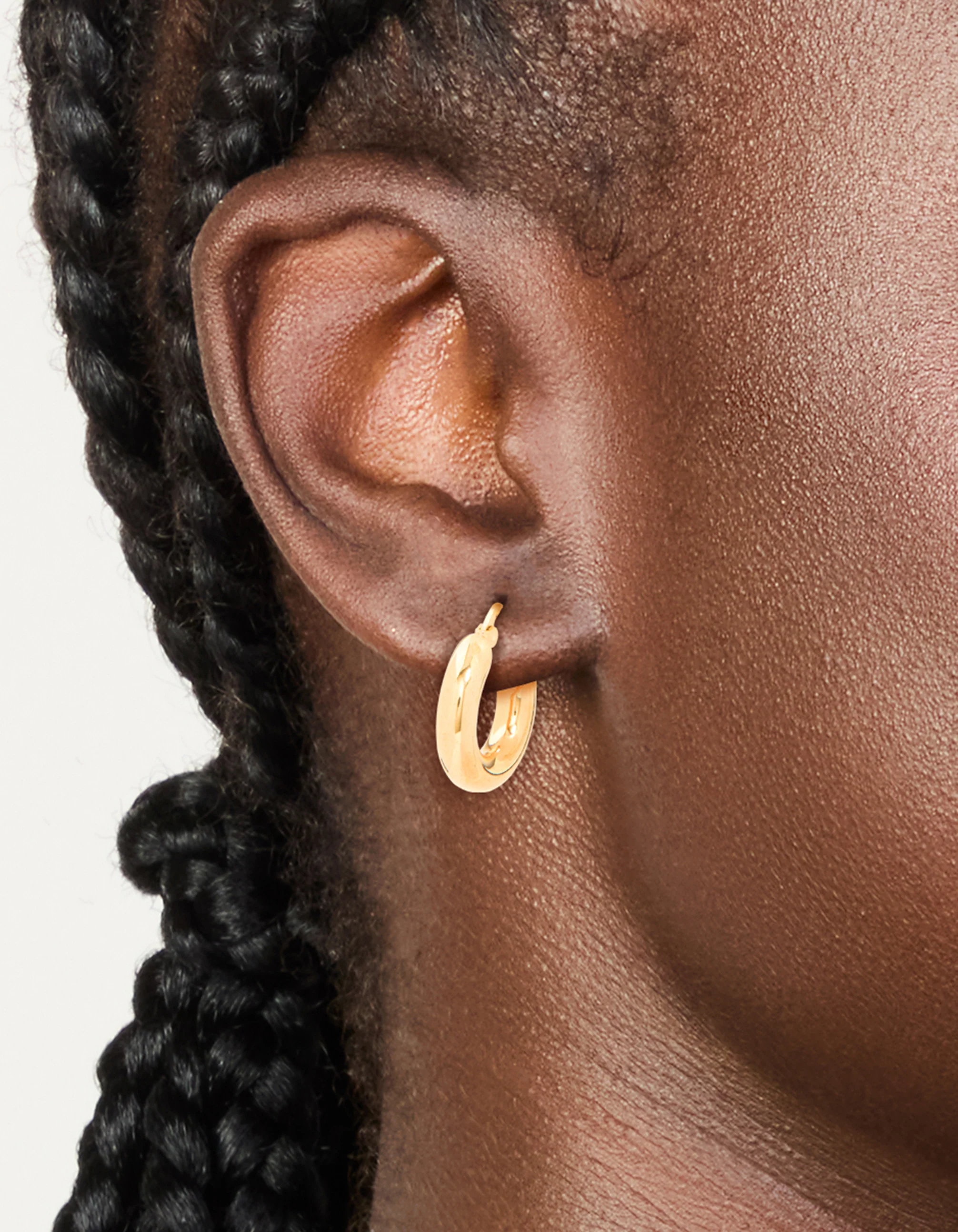 Waterproof Gold Plated Stainless Steel Chunky Hoop Earrings - Image 2