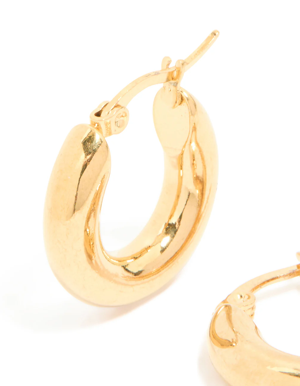Waterproof Gold Plated Stainless Steel Chunky Hoop Earrings - Image 4