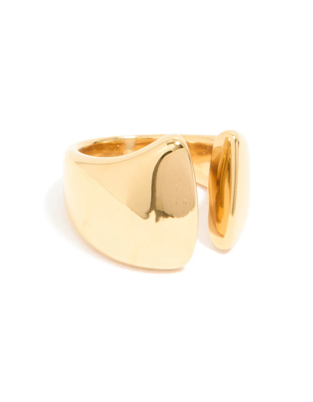 Waterproof Gold Plated Stainless Steel Chunky Open Ring - Image 2