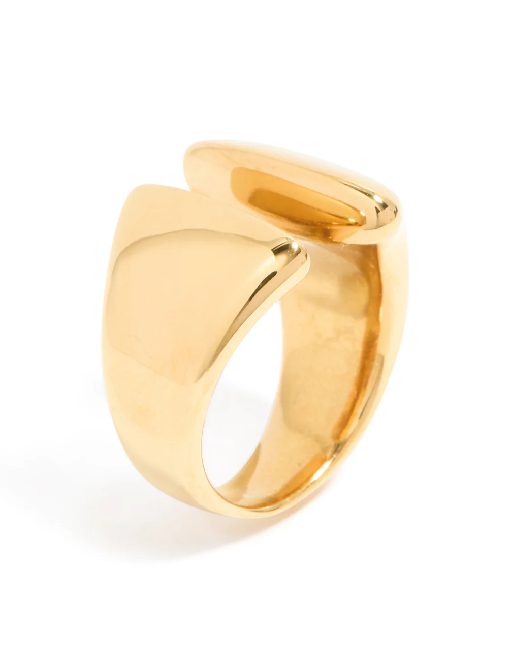 Waterproof Gold Plated Stainless Steel Chunky Open Ring - Image 4