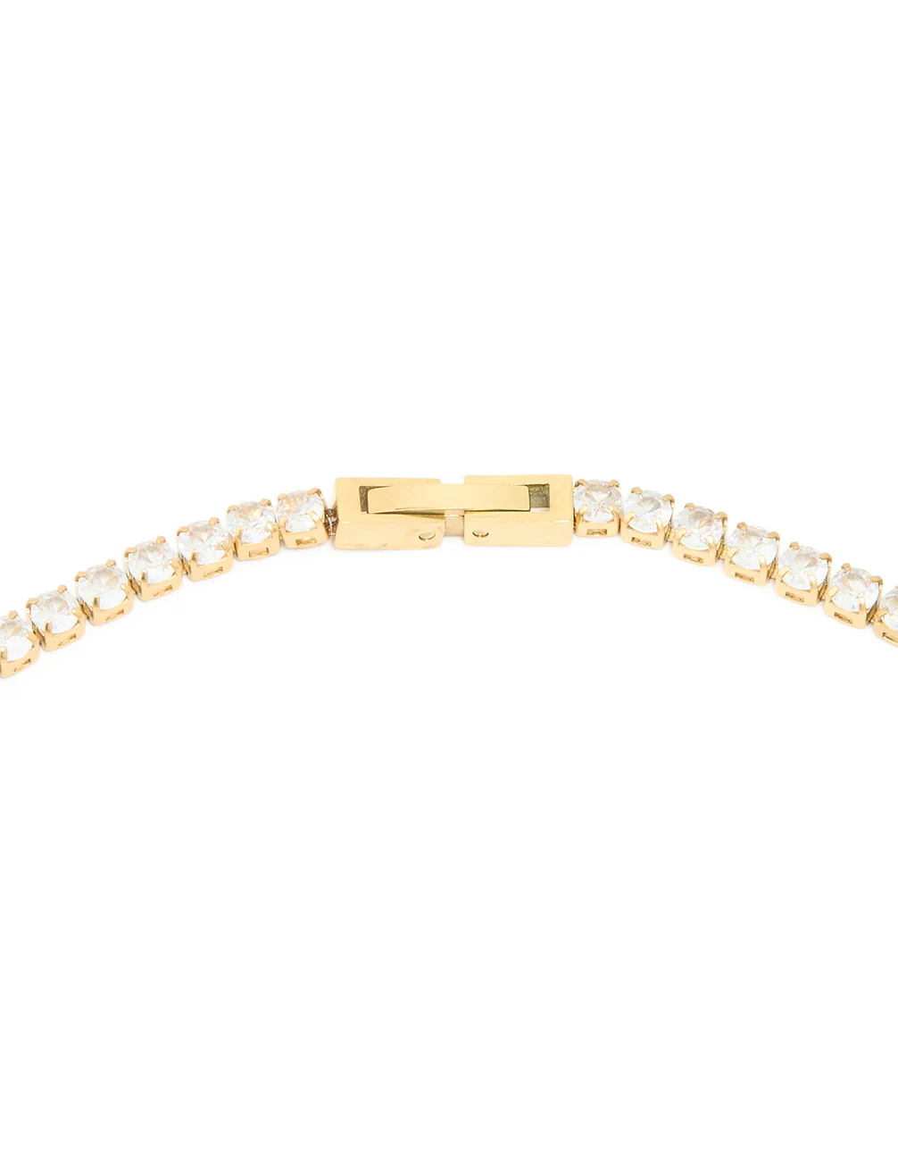Waterproof Gold Plated Stainless Steel Cubic Zirconia Tennis Necklace - Image 3